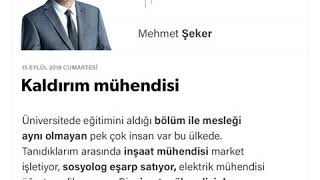 Mehmet Şeker - Kaldırım mühendisi - 15.09.2018