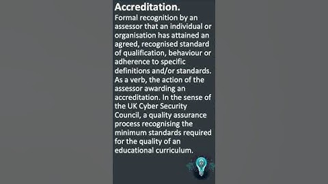 What is accreditation #cybersecurity #technology #risk #education #securityawareness #learn
