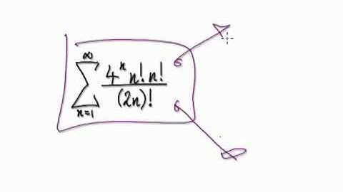 Video 2604 - Ratio test for series - 4^nn!n!/(2n)! - Practice (1/2)