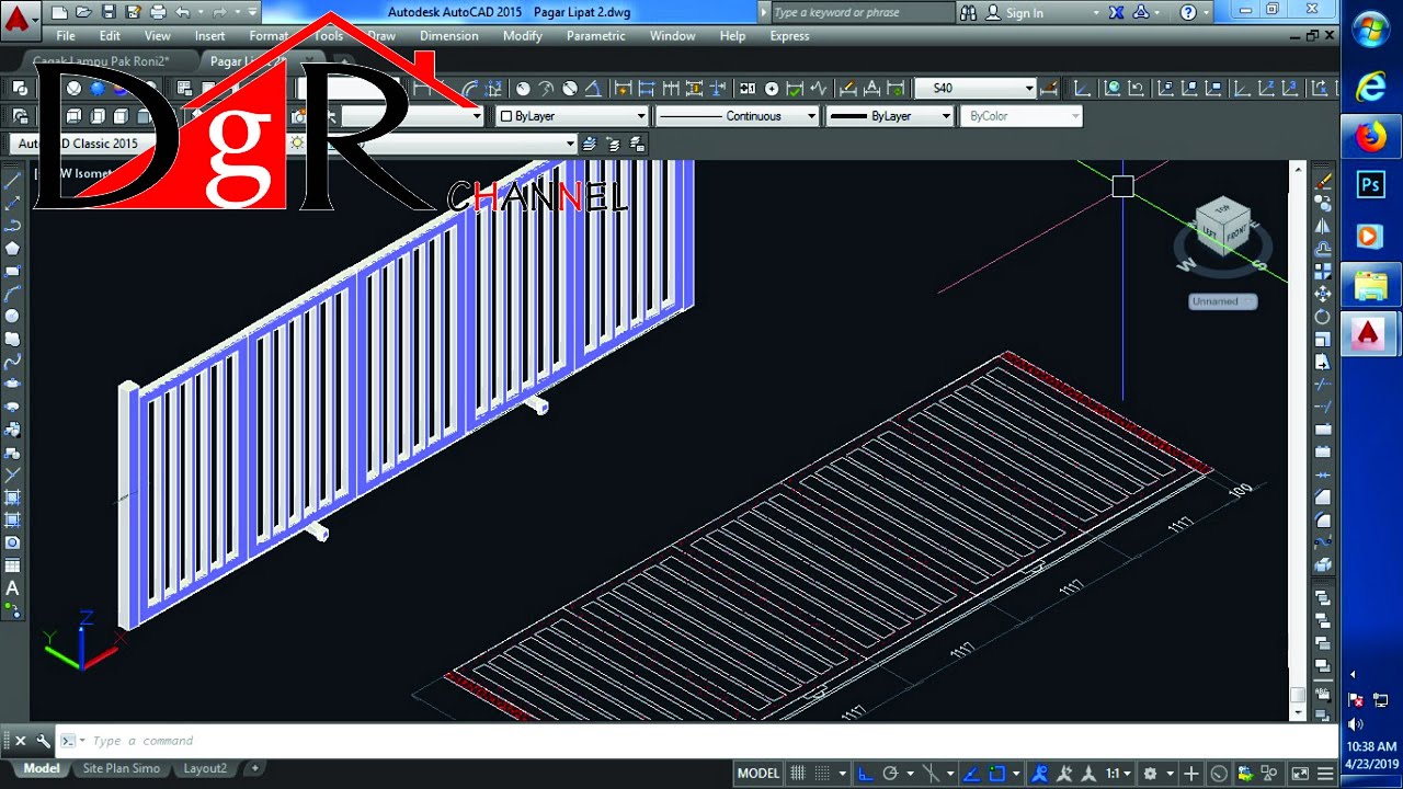 Desain Pagar Lipat Dengan Autocad YouTube