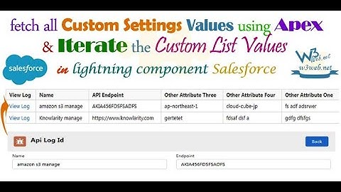 Fetch all custom settings values using Apex & Iterate the list values lightning component Salesforce
