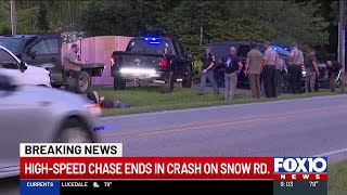 High-speed chase ends on Snow Road