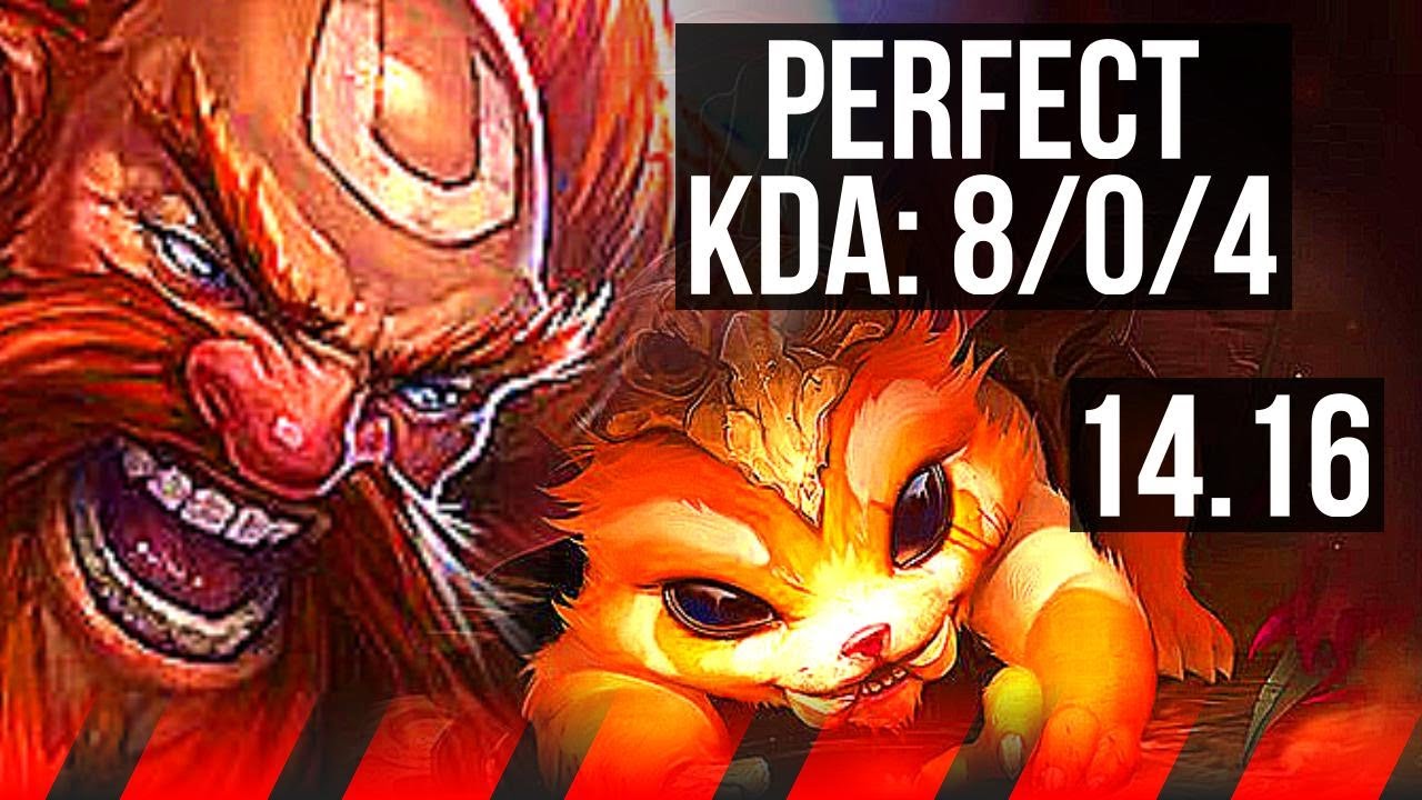GRAGAS vs GNAR (TOP) | 8/0/4, Legendary, 800+ games | EUW Master | 14.16
