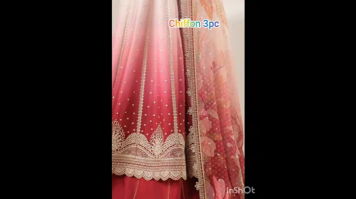 Jazmin! 3pc Embroidered  chiffon shirt    Duppata embroidered chiffon trouser plain..