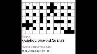 The Guardian Quiptic Crossword No. 1,381 - 10/05/2026