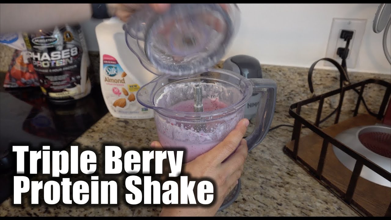My Favorite Triple Berry Protein Shake Recipe | Fast & Easy - YouTube