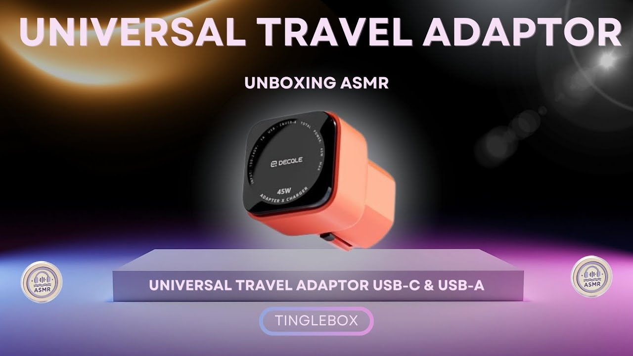 Universal Travel Adaptor Fast Charge Usb-C & Usb-B Unboxing - ASMR
