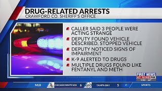 Three arrested for meth, fentanyl possession in Crawford Co.