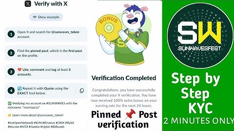 Sunwave KYC new pinned📌x post verification  full guide  | Sunwave music KYC  #sunwavekyc #callfluent