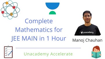 Complete Mathematics for JEE Mains in 1 Hour | Manoj Chauhan | Unacademy Accelerate