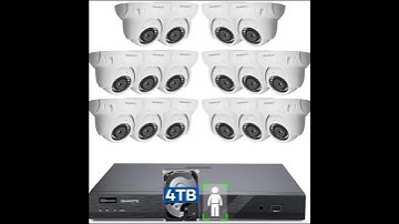 ONWOTE 4K 16 Channel PoE Security Camera System 4TB HDD, AI Human Detection