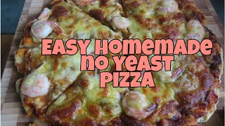 EASY HOMEMADE NO YEAST PIZZA || PANFRIED || NO BAKE