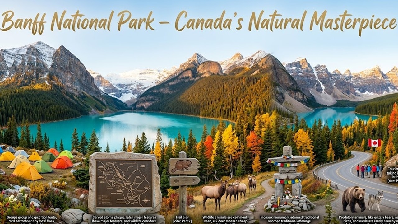 Banff National Park 🦌🍁 Canada’s Natural Masterpiece🏞️🌄
