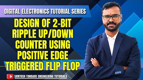 #digitalelectronics |Design 2 bit ripple up/Down counter using positive edge triggered flip flop|