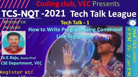 TCS NQT - 2021 -Technical Talk-1Command Line Arguments