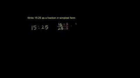 Ratios as Fractions in Simplest Form