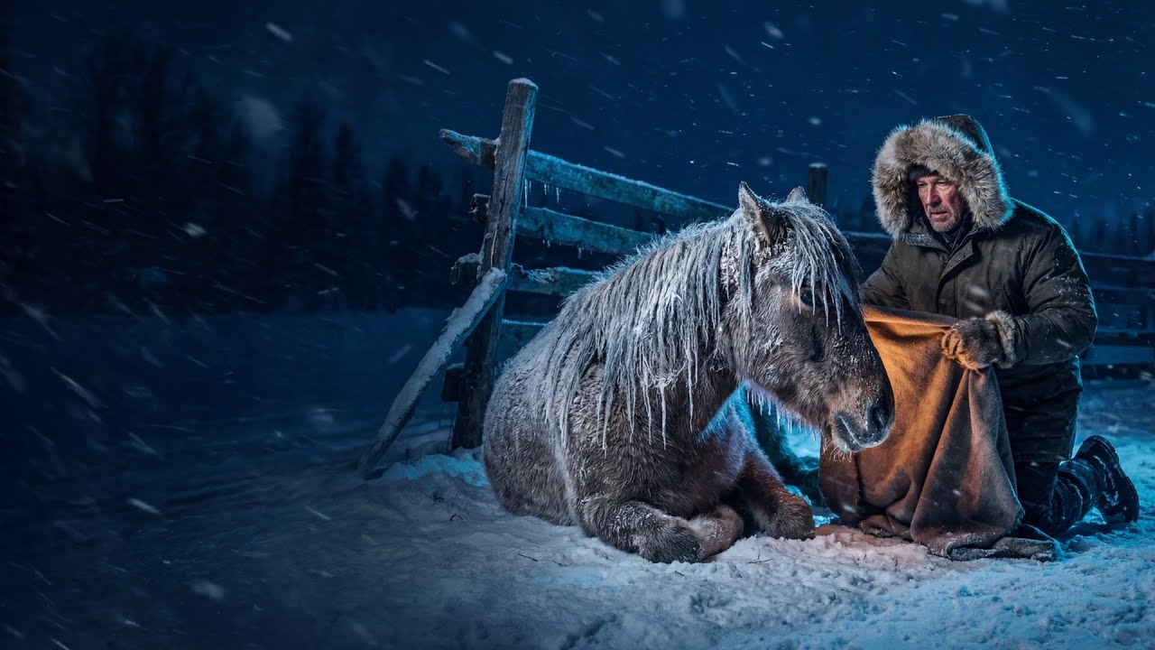 He Found a Horse Collapsing in the Snow — What He Did Next Made Everyone Cry!