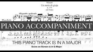 Un moto di gioia (W.A. Mozart) - A Major Piano Accompaniment *Viewer Request*