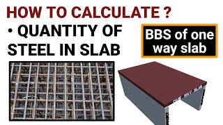 One way Slab reinforcement details | Steel quantity calculation | BBS of slab | civil tutor | #BBS