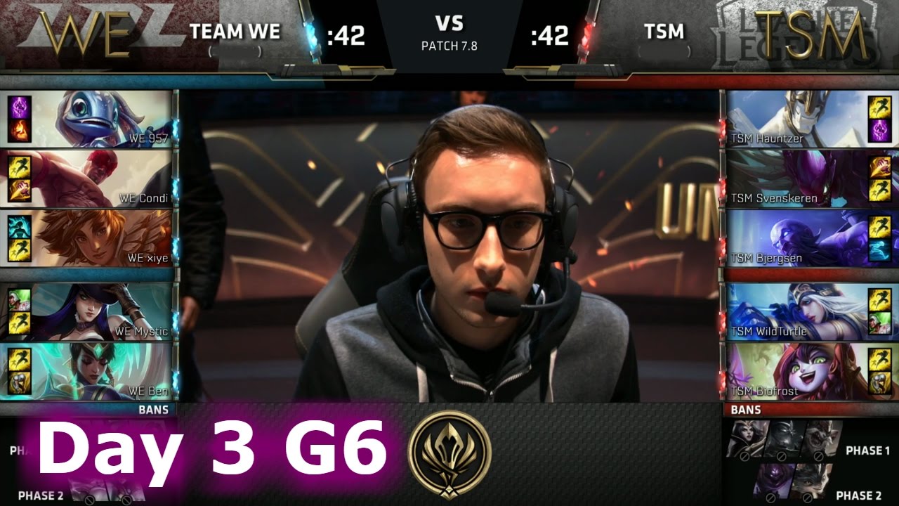 Team WE vs TSM | Day 3 LoL MSI 2017 Group Stage | WE vs TSM Mid Season Invitational