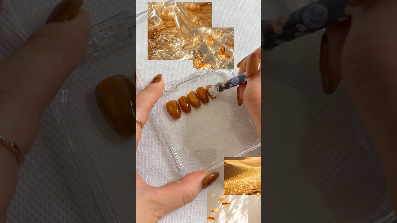 ASMR🍯Organizing nails with me~🍹🧡