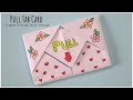 Pull tab card origami envelope card  letter folding origami  teachers day card  diy greeting card