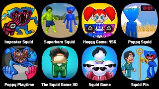 Imposter Squid, Survival 456, Superhero Squid, Huggy Game, 456 Survival, Poppy Squid, Poppy Playtime screenshot 2