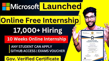 Microsoft Free Online Internships | Free Microsoft Certification Voucher | Internship Certificate