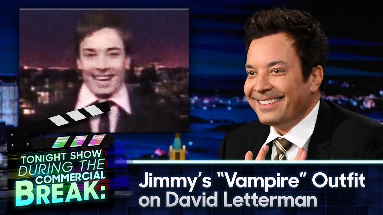 Jimmy Looks Back on His "Vampire" Outfit on David Letterman: During  Commercial Break | Tonight Show