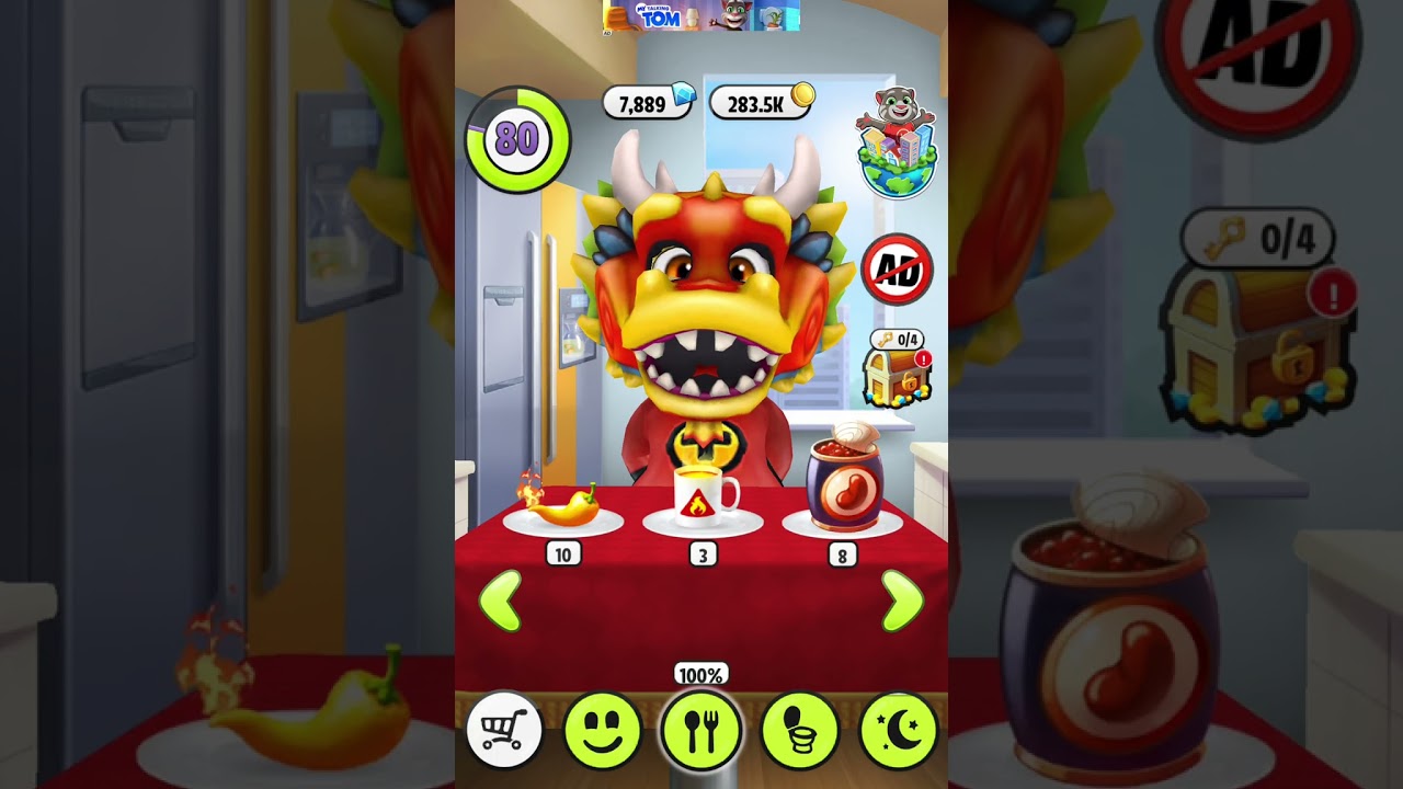 My Talking Tom 1 The China New Year Dragon Hot Fire On Tablet Gameplay