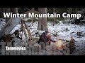 Bushcraft Winter Camp with Jerven Fjellduken Extreme and Hammock / 4K Video