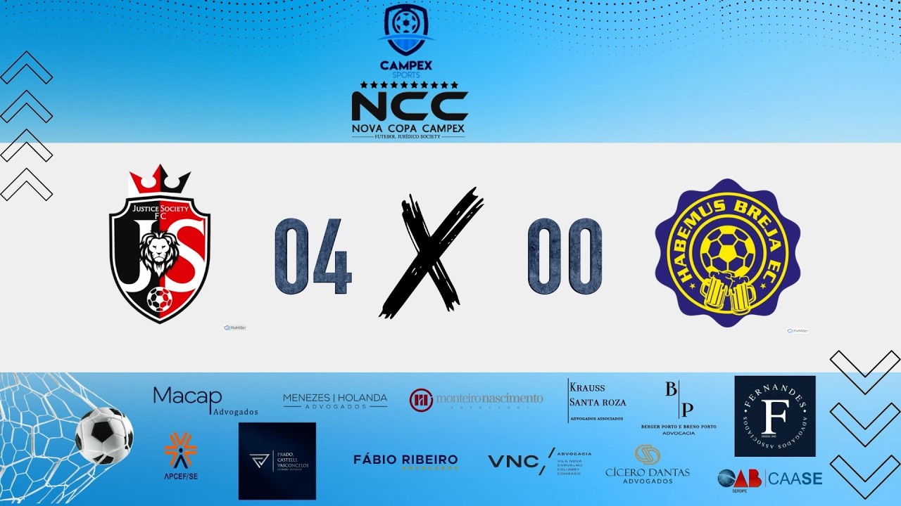 2ª RODADA  NCC  -   JUSTICE SOCIETY FC 04 X 00  HABEMUS BREJA EC  - ARENA APCEF  -   28 02 2026