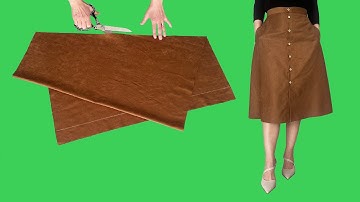 Trendy Flared Skirt Cutting and Sewing (Front Buttoned and Pocketed)