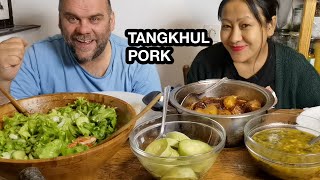 HOMEMADE SMOKED PORK TANGKHUL RECIPE/RAPHEI HOKSA/TANGKHUL MUKBANG