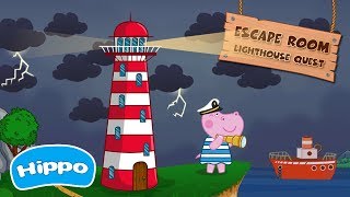 Hippo 🌼 Flucht Raum 🌼 Leuchtturm Quest 🌼 Karikatur spiel für Kinder screenshot 3