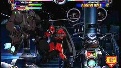 MvC2 Online (360): Brett (Cha/Mag/Spid) vs Das igloo (Aku/Sent/Cyke) 27 .:11.18.09:.