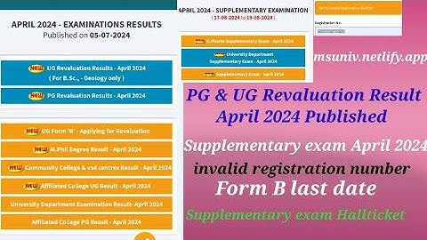 PG, UG Revaluation April 2024 Result published manonmanium sundaranar University, msuniv,result link