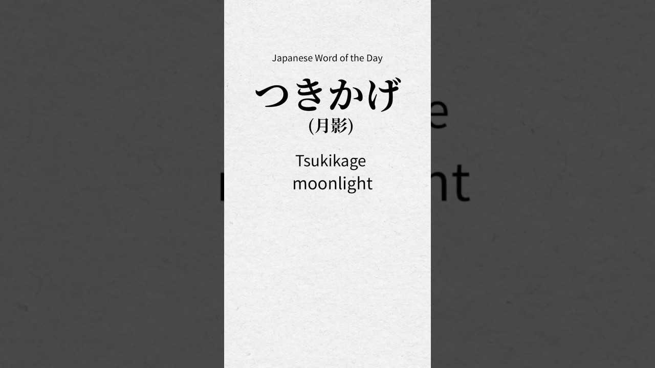 🌙 Beautiful Japanese Words —「月影（つきかげ）」 - YouTube