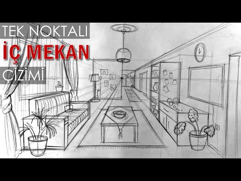 Tek Noktalı İç Mekan Çizimi, Perspektif, Basit Çizim Teknikleri, Karakalem