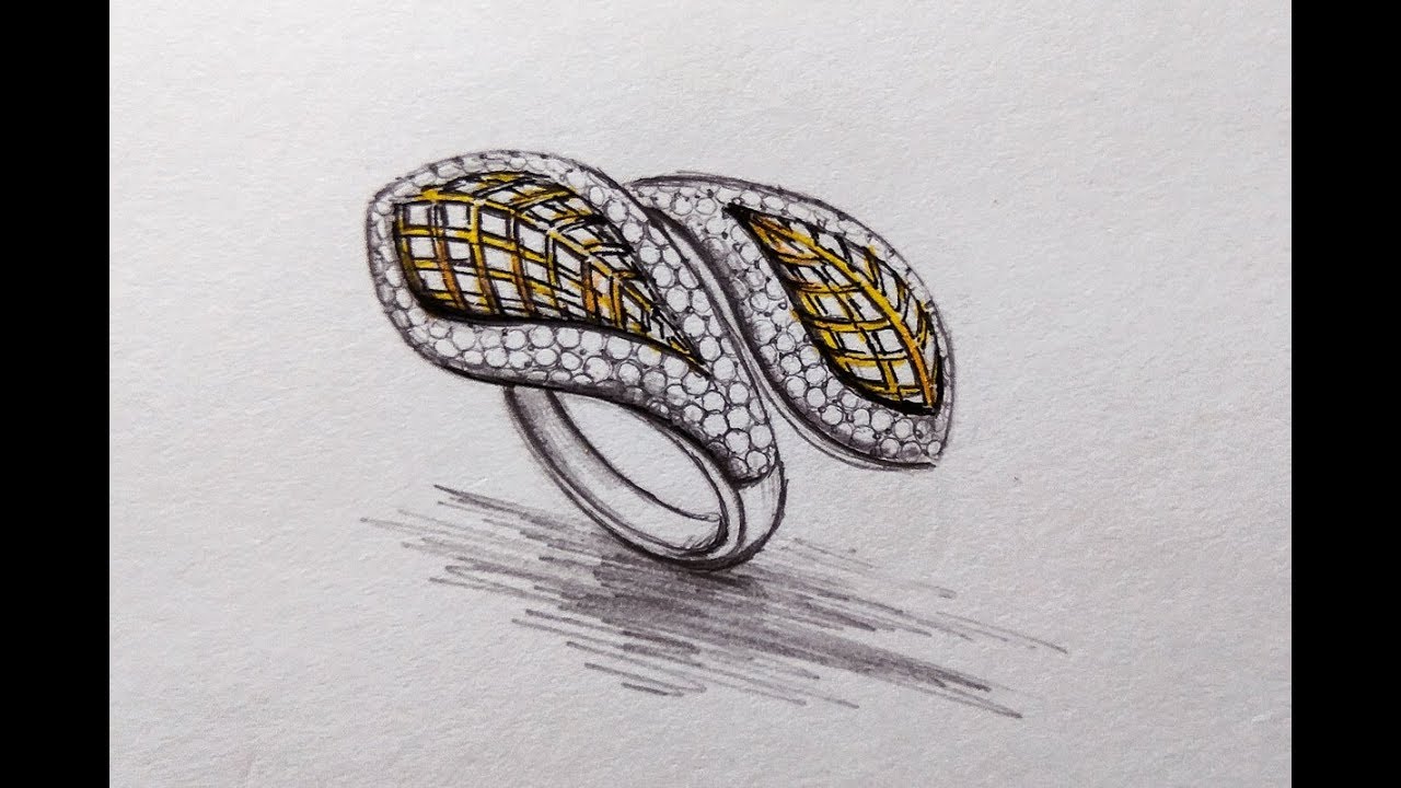 Diamond Ring Design Sketch - SK1055 – JEWELLERY GRAPHICS