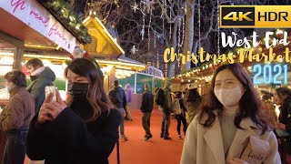 London Christmas lights 2021 | west end Christmas market | London walk 2021 [4k Hdr]