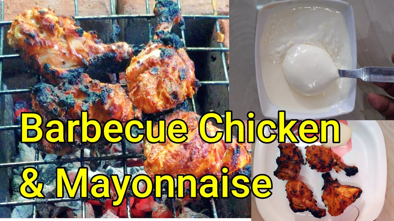Barbecue Chicken with Mayonnaise Smoky BBQ சுட்ட கோழி How to make