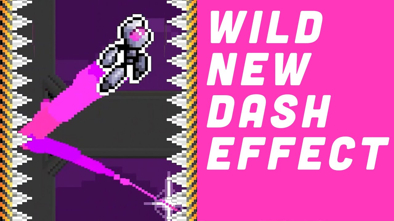 Wild New Dash Effects in Two Button Wall-Jumping Platformer Kick Bot