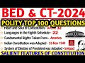 Bed  ct exam 2024political science questionbed political sciencesalient features of constitution