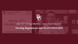 1071 Group Meeting  Legal Discrimination