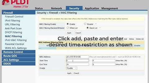 Restrict users in PLDT Fibr through MAC filtering