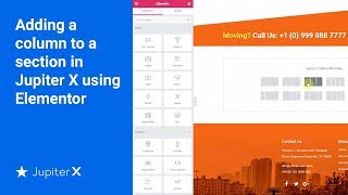 Adding a column to a section in Jupiter X using Elementor
