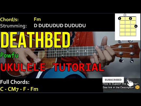 Powfu - DEATH BED | Ukulele Tutorial | (with CHORDS and