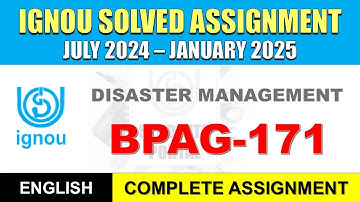 BPAG 171 Solved Assignment 2024-25 || BPAG 171 solved assignment in English || July 2024 to Jan 2025