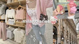 MILAN DIARIES travel with me to italy, shopping, sanrio, pack w me